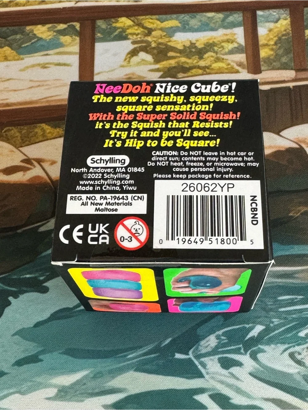 Needoh Blue Nice Cube Medium size Squish Soft Fidget Toy NWT New
